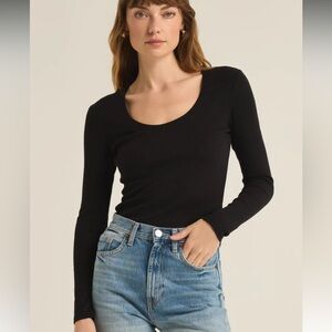 NWT Z Supply Sirena Rib Long Sleeve Tee — Black